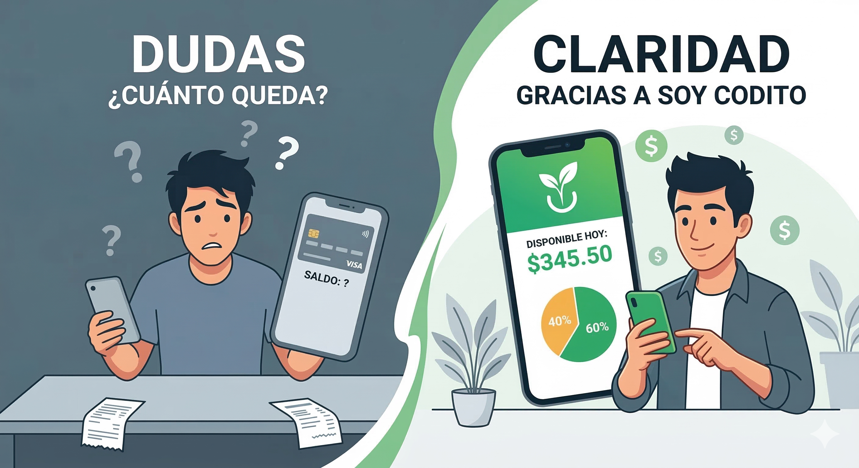 Gastos cotidianos representados en una vista simple