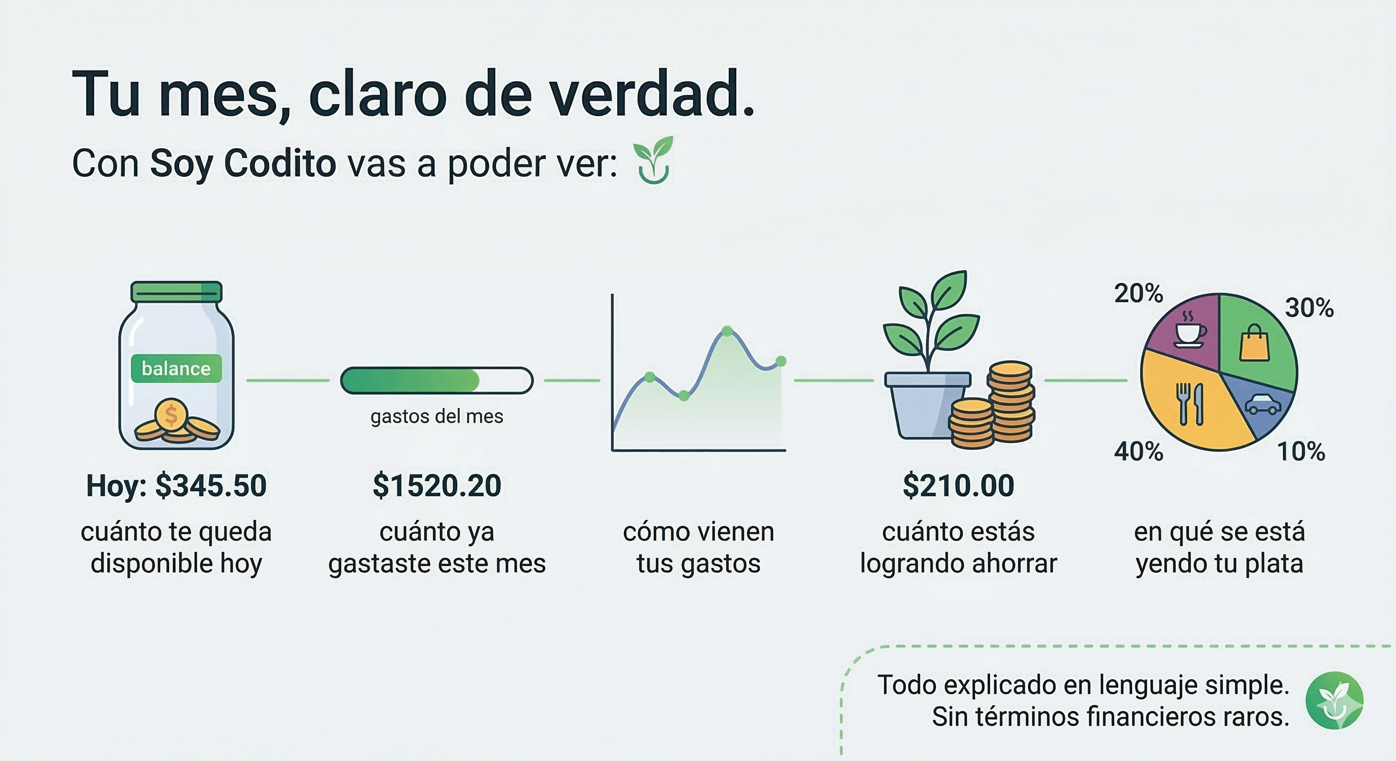 Resumen claro del mes en forma visual